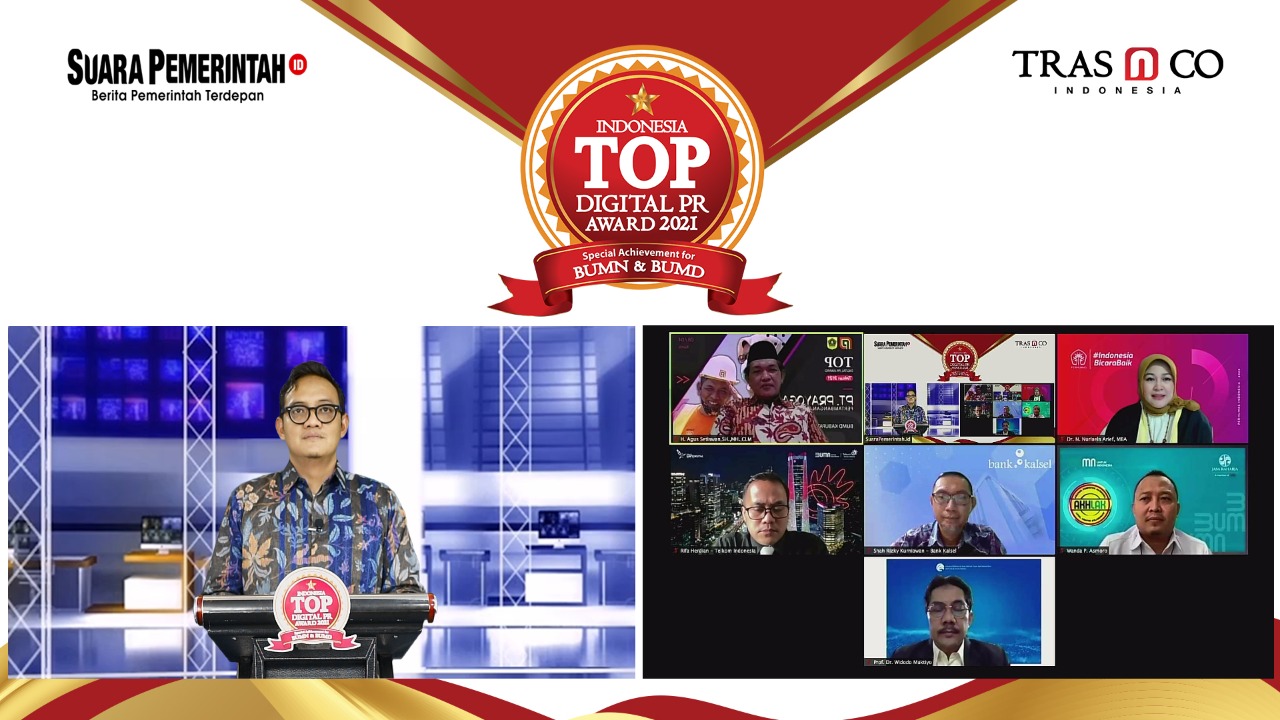 Apresiasi Untuk BUMN dan BUMD,  SuaraPemerintah.ID dan TRAS N CO Berikan Penghargaan TOP Digital Public Relations Award 2021