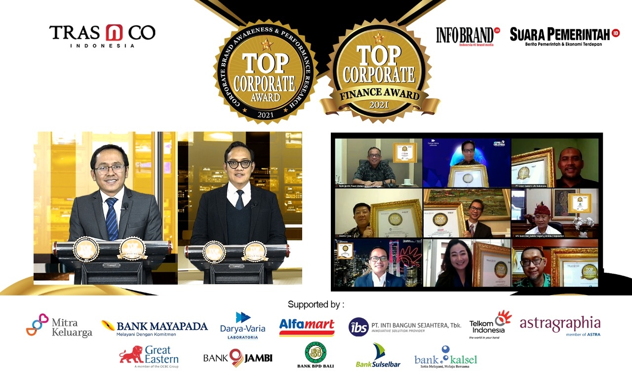 Top Corporate Award dan TOP Corporate Finance Award 2021, Apresiasi Brand dengan Kinerja Positif di Masa Pandemi