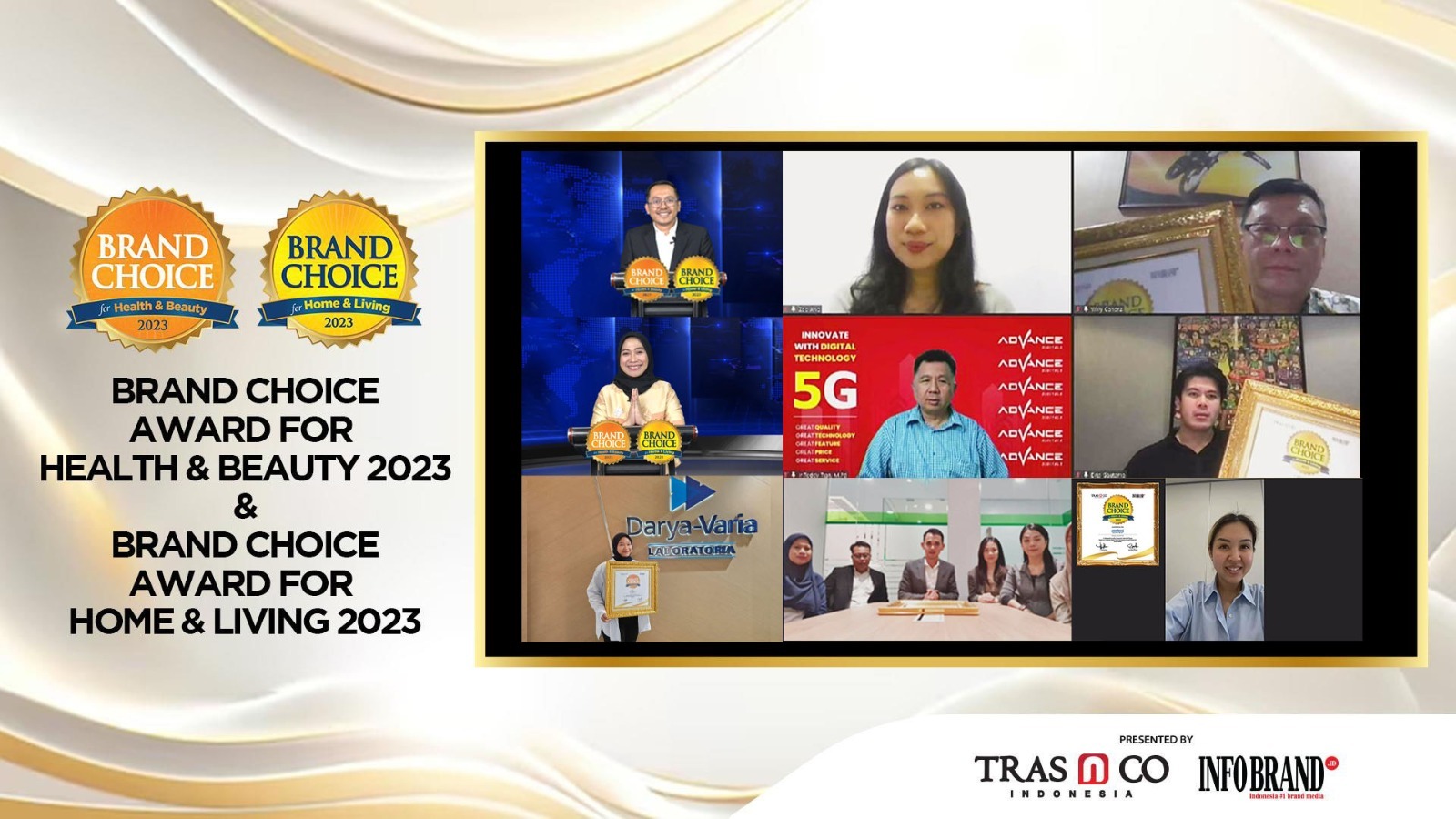 Brand Choice Award for Health & Beauty 2023 dan Brand Choice Award for Home & Living 2023